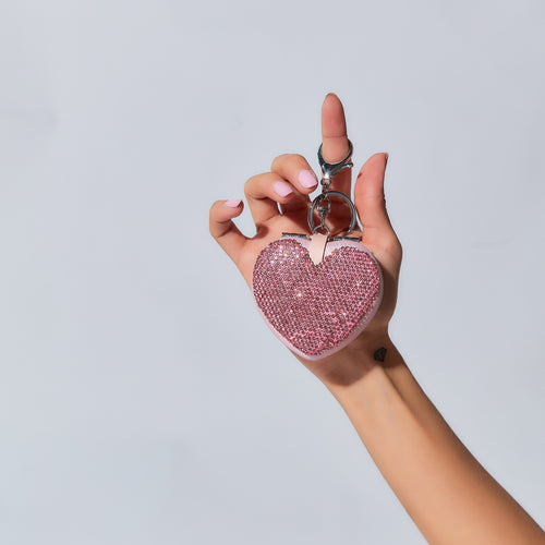 Charm Espejo corazón rosa
