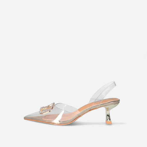 Zapatillas Venecia clear doradas