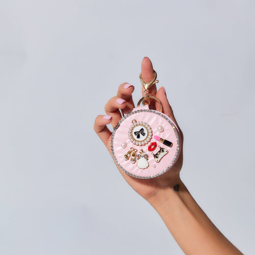Charm de espejo rosa